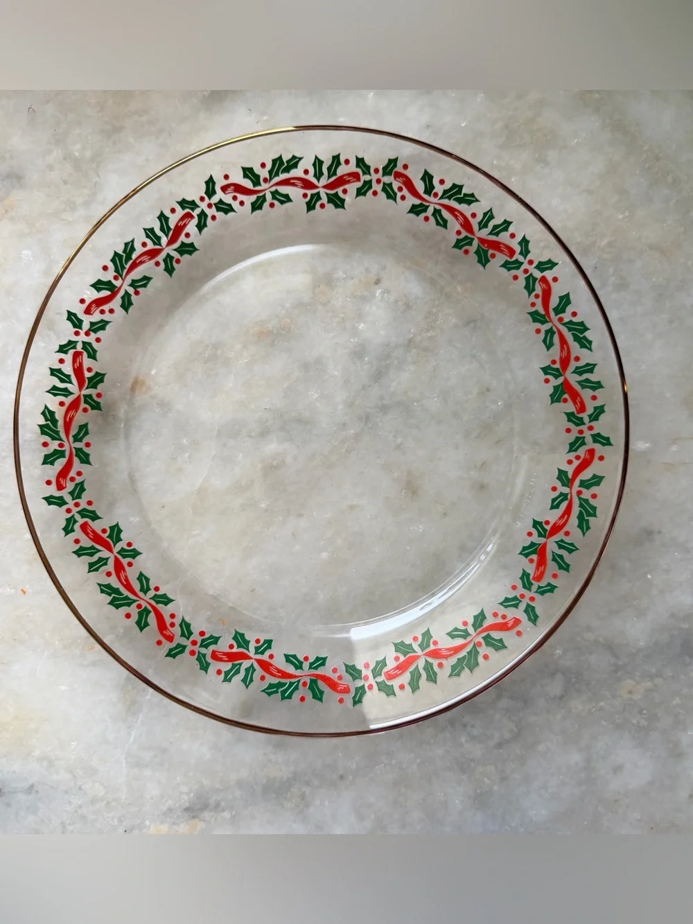 Arcoroc Holiday Holly Plate